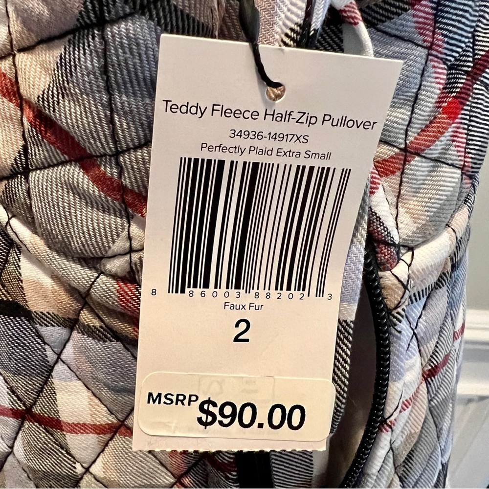 NEW Vera Bradley Teddy Fleece Plaid Jacket size XS - Picture 6 of 7